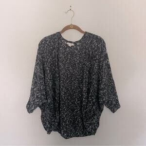 Black Heather Sweater Cardigan Drapey Size Xs/S